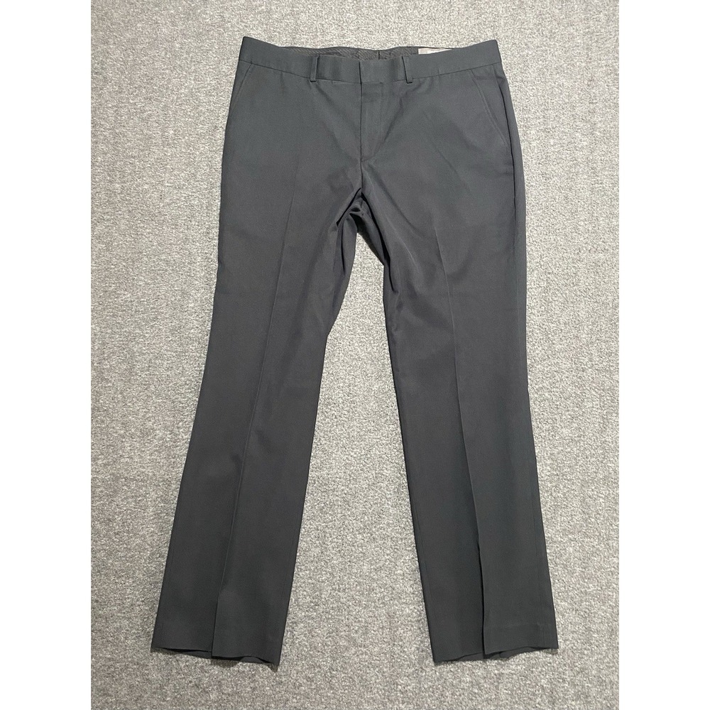 Kenneth Cole Reaction Mens Cut Dress Pants Black Solid Size 36x30